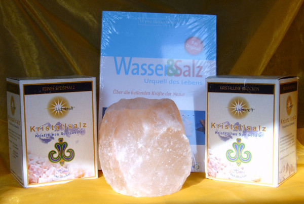 Aktionspaket: Kristallsalz, Grob und Fein je ca. 1000g, Buch P. Ferreira - Wasser&Salz